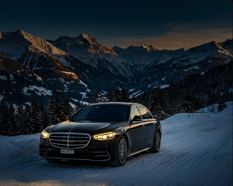 Mercedes Classe S dans la neige
